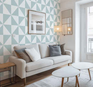 Blue triangles shapes wallpaper - TenStickers