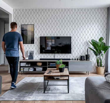 Geometrische Tapete graue harmonie - TenStickers