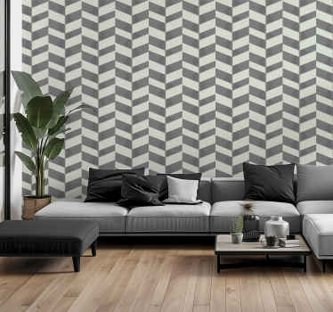 Geometrische Tapete grauer chevron - TenStickers