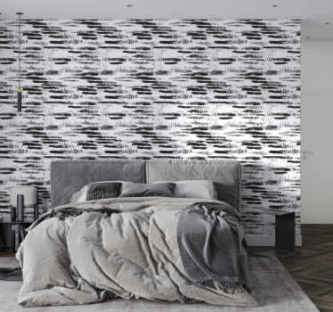 Papel tapiz abstracto trazos de pintura negra - TenVinilo