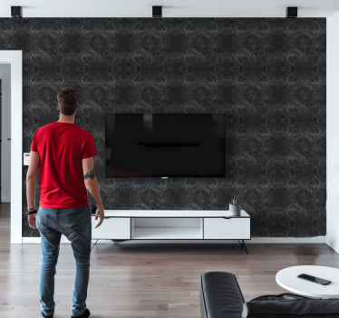 Carbon effect black wallpaper - TenStickers