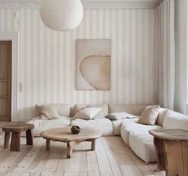 vertikálne pruhované tapety biele a béžové farby - Tenstickers