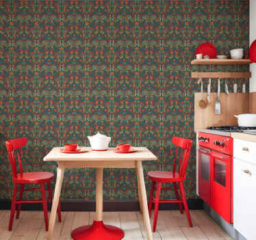 Papel tapiz ornamental patrón ornamental barroco - TenVinilo