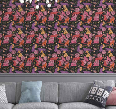 Tropical Fauna Motif animal wallpaper - TenStickers