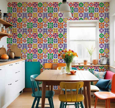 Fliesen Tapete mehrfarbiges Design - TenStickers