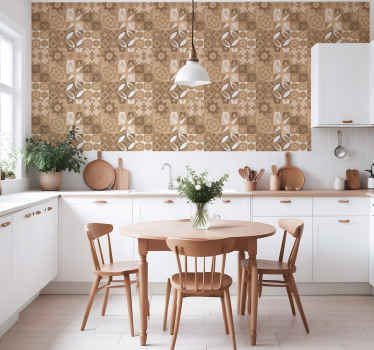 Fliesen Tapete portugiesische beige Fliesen - TenStickers