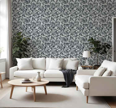 Papel tapiz moderno diamantes grises - TenVinilo