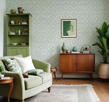 Green pattern baroque wallpaper - TenStickers