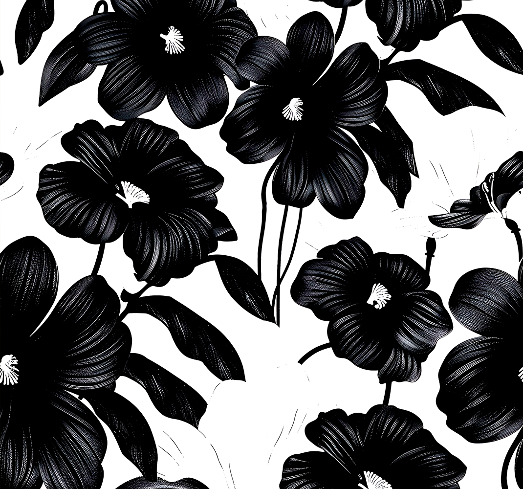 Tapete Natur schwarzer Mohn Blumen - TenStickers