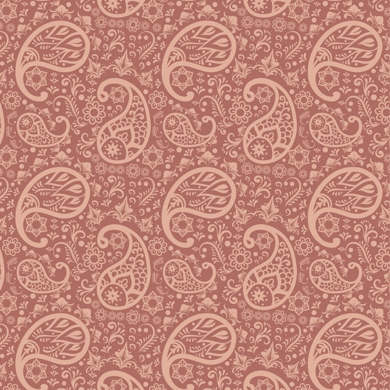 Tenstickers Behang bloemsierkunst warm paisley patroon