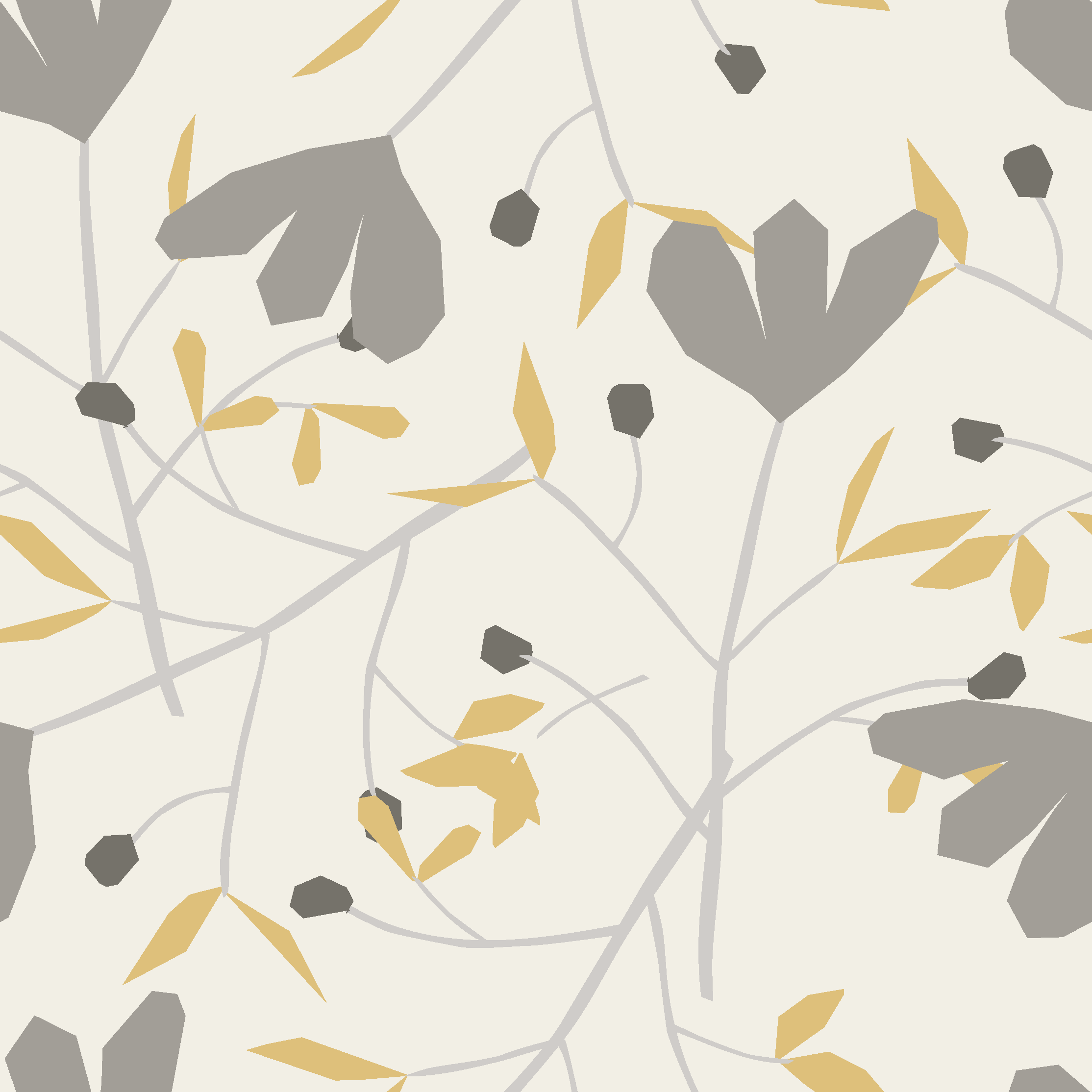 Tenstickers Behang scandinavi&euml; grijze en gele bloemen