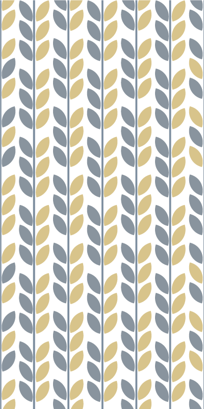 Tenstickers Behang scandinavi&euml; grijze en gele verticale bladeren