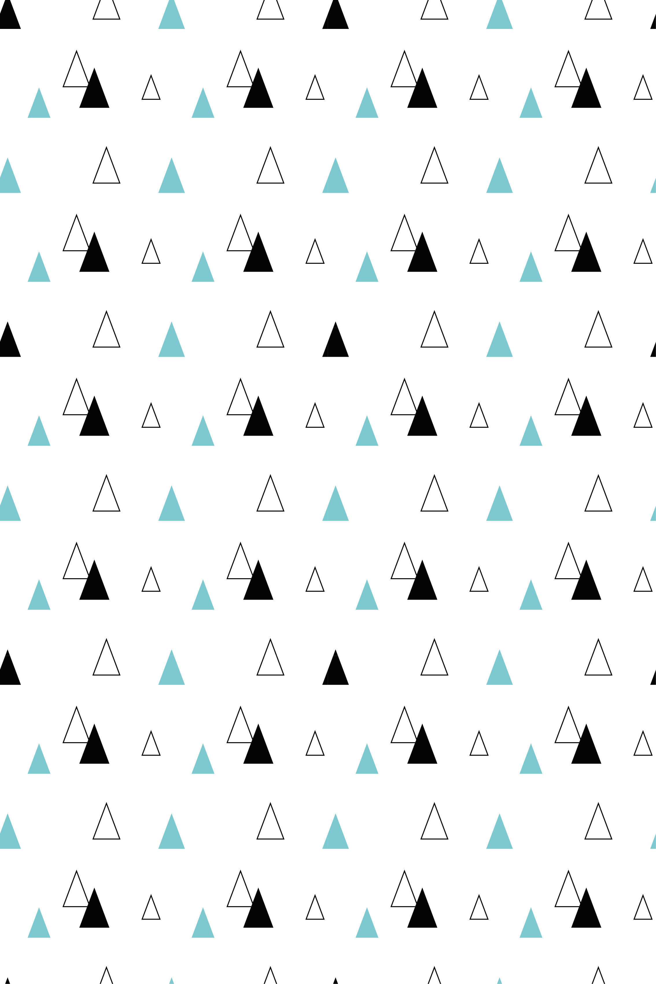 Tenstickers Behang scandinavi&euml; zwarte grijze en blauwe driehoeken