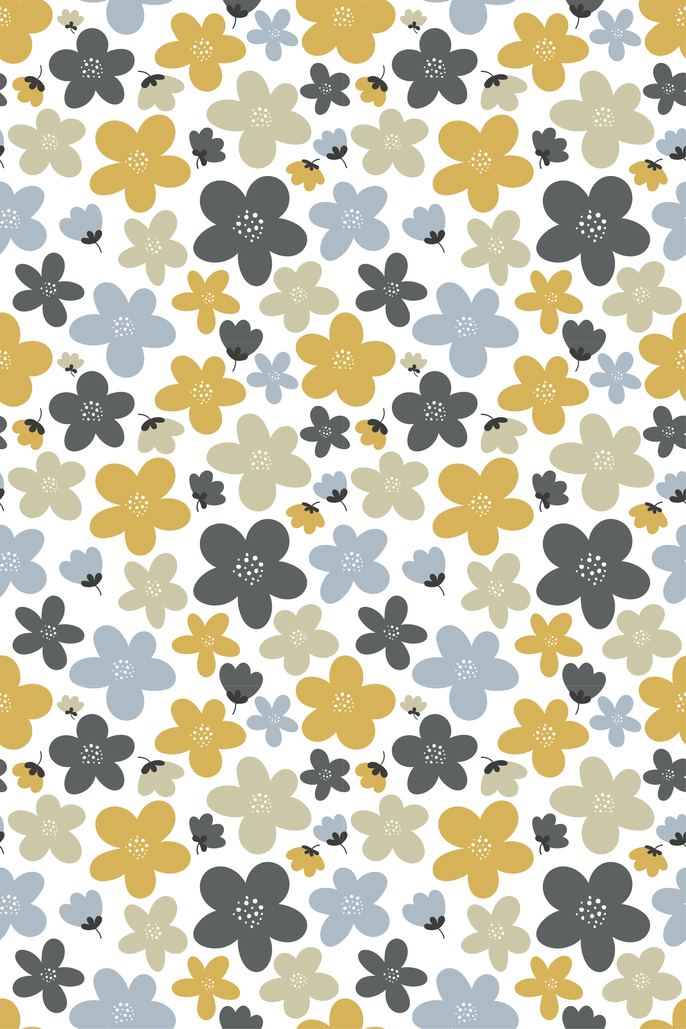 Tenstickers Behang scandinavi&euml; pastel kleuren abstracte bloemen