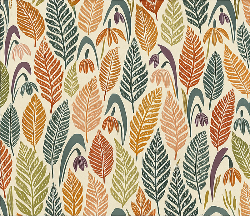 Tenstickers Behang scandinavi&euml; met meerkleurige sneeuwklokjes