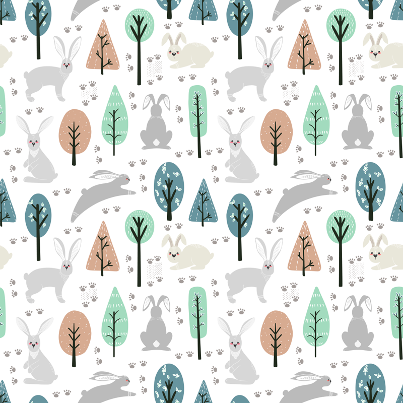 Tenstickers Behang scandinavi&euml; met fauna van het noorderbos