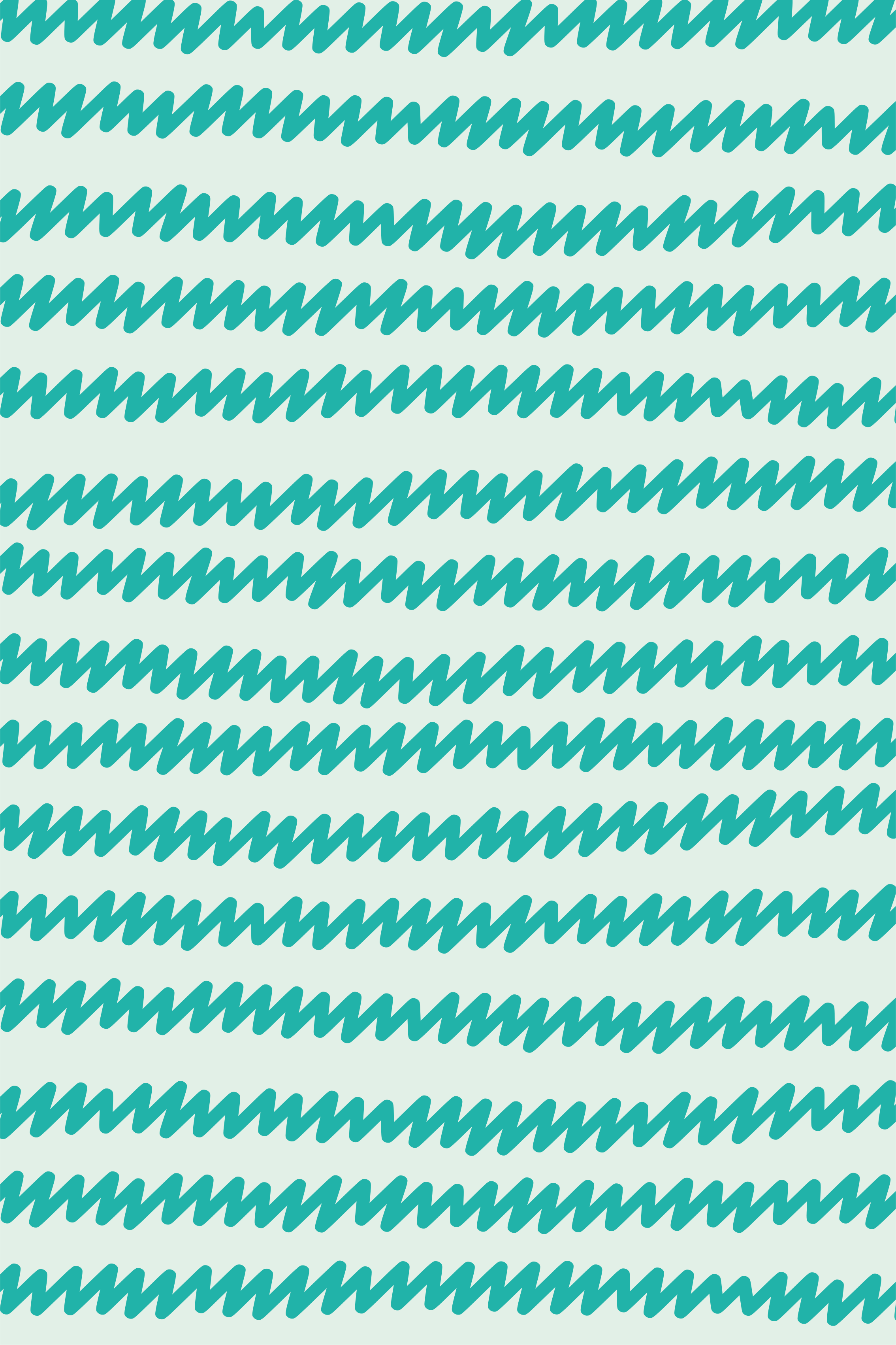 Tenstickers Behang scandinavi&euml; aquamarijn en witte zigzag handgetekend