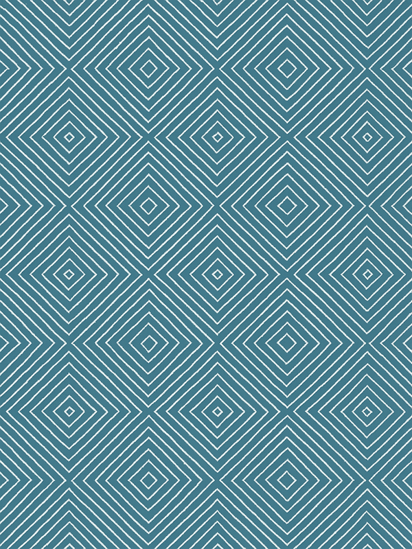 Tenstickers Behang scandinavi&euml; blauw diamant lijnwerk