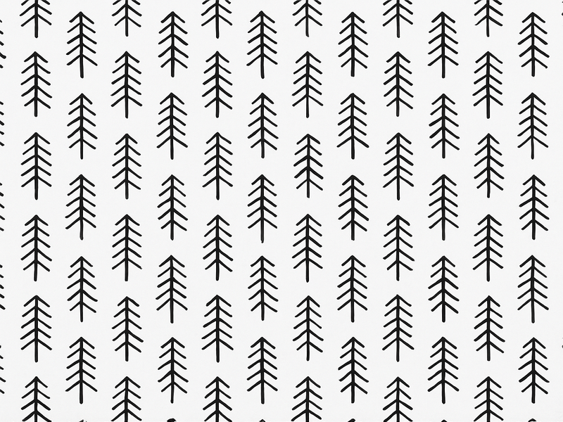 Tenstickers Behang scandinavi&euml; zwarte inkt dennen