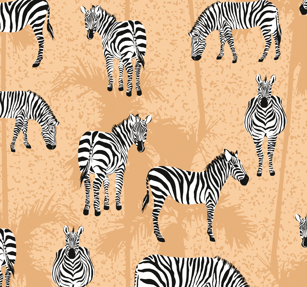 Badeværelse tapet zebrasafari - TenStickers