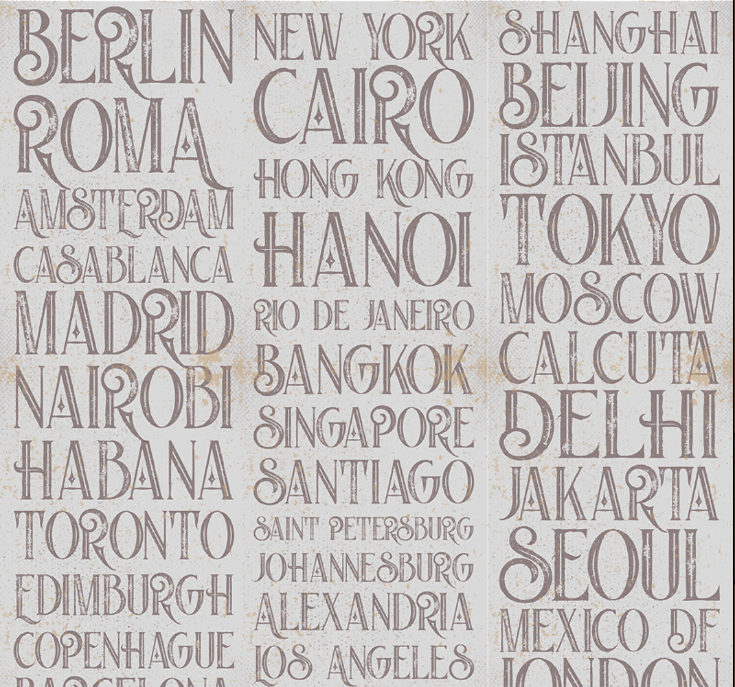 Cities of the World lettering wallpaper - TenStickers