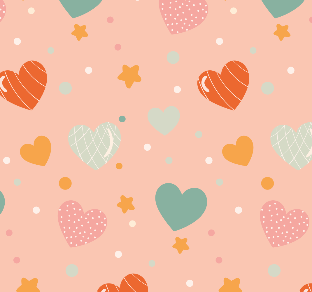 ヴィンテージピンクトーンハート花壁紙 Tenstickers