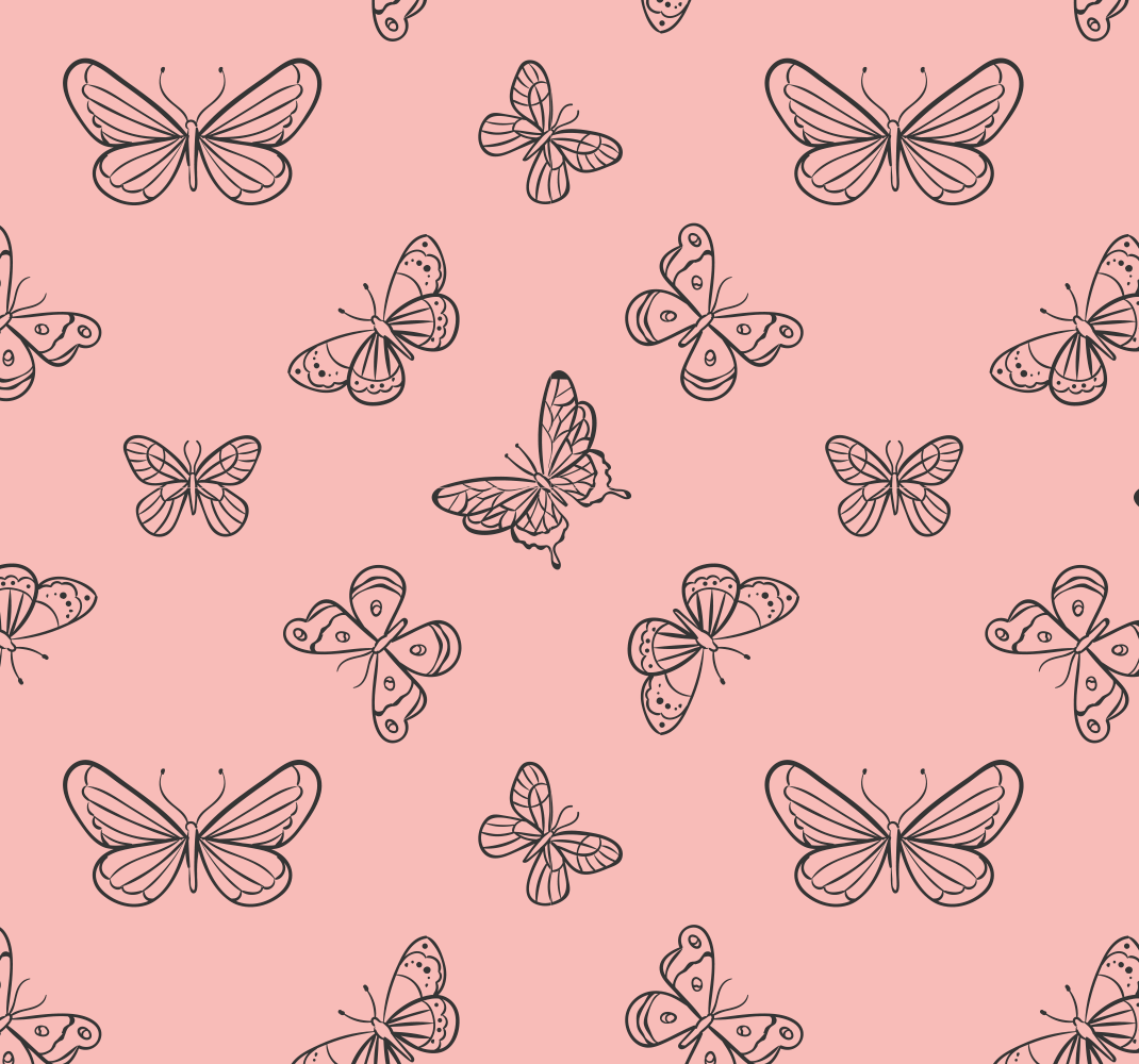 黒とピンクの蝶の壁紙 Tenstickers