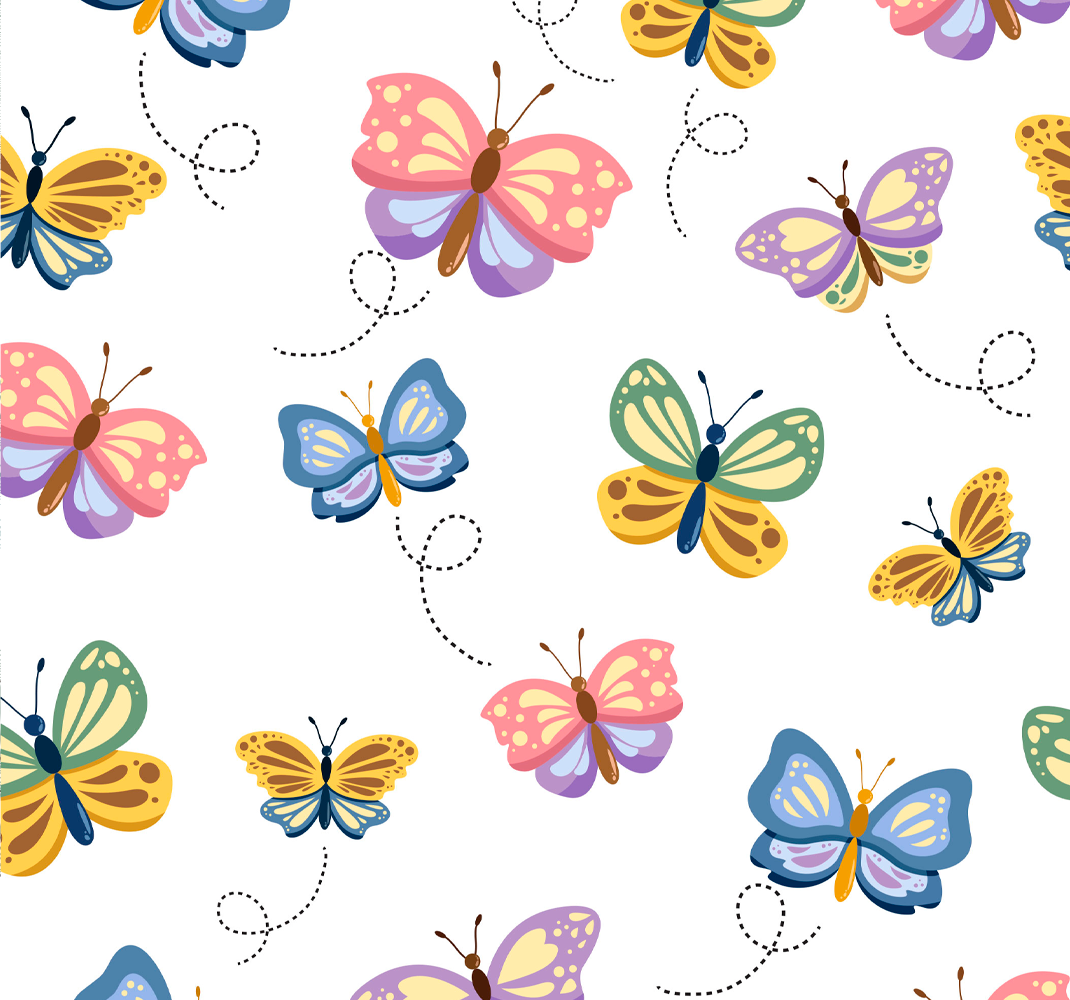 Multicolored butterflies bedroom wallpaper - TenStickers
