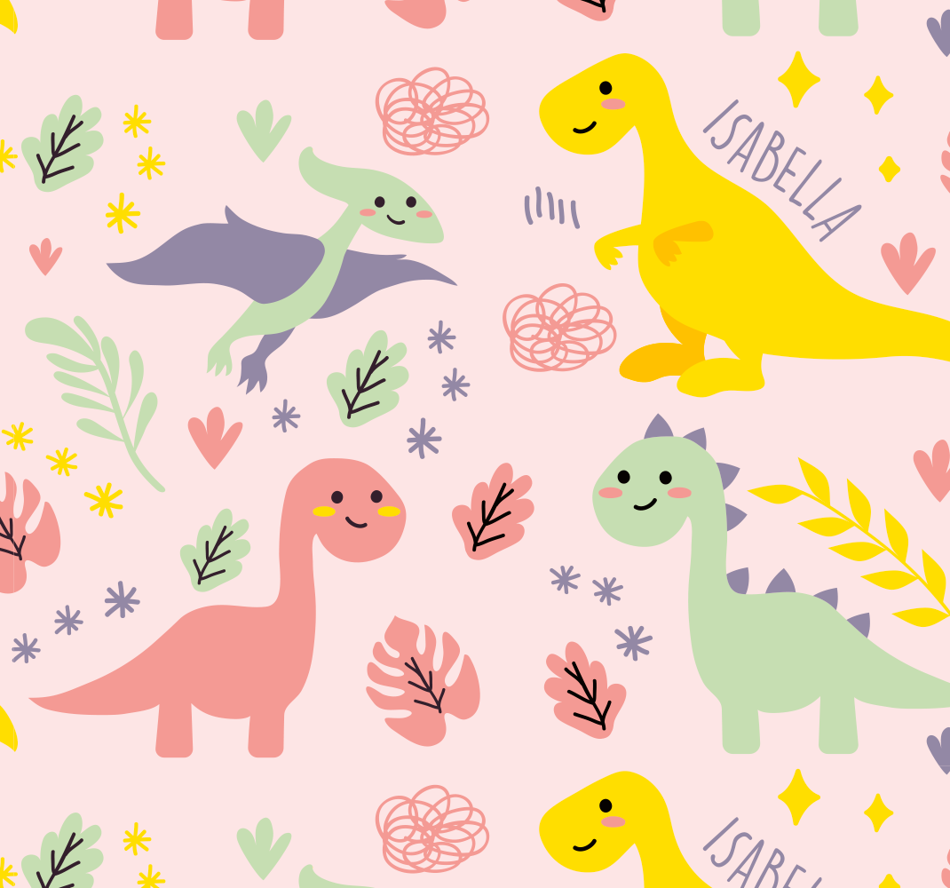 Green dinosaurs with names Kids Wallpaper TenStickers