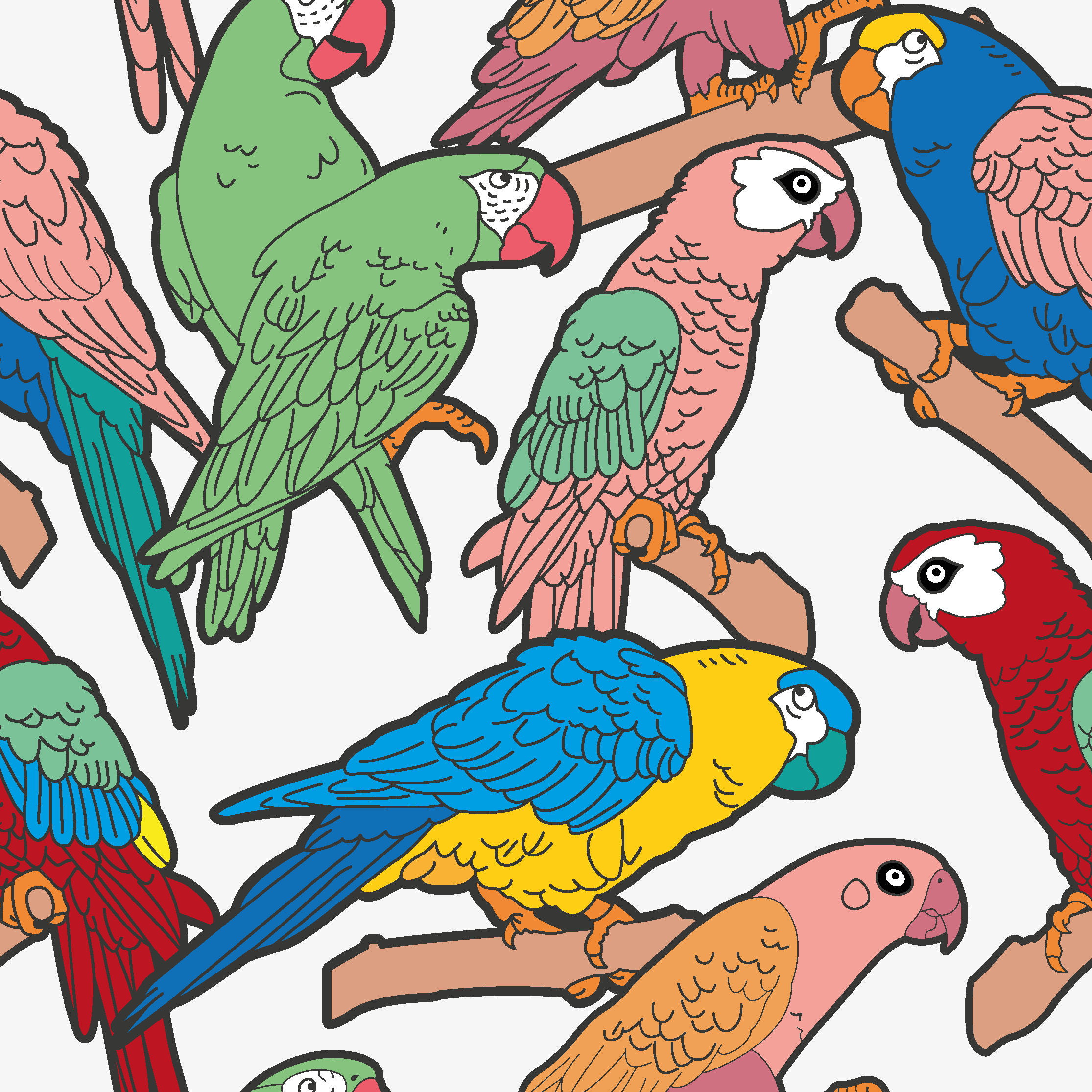 Parrot Ensemble parrots wallpaper