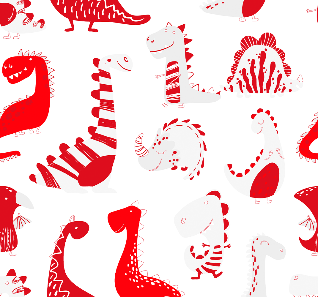 Dinosaurier röda skisser barn tapeter - Tenstickers