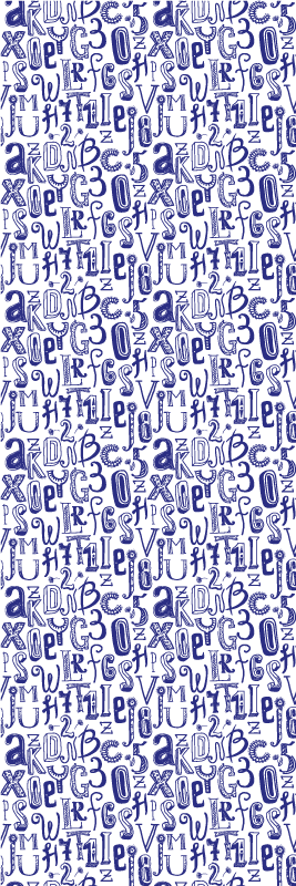 単語と数字のアルファベットの壁紙 Tenstickers