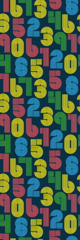 カラフルな数字の壁紙 Tenstickers