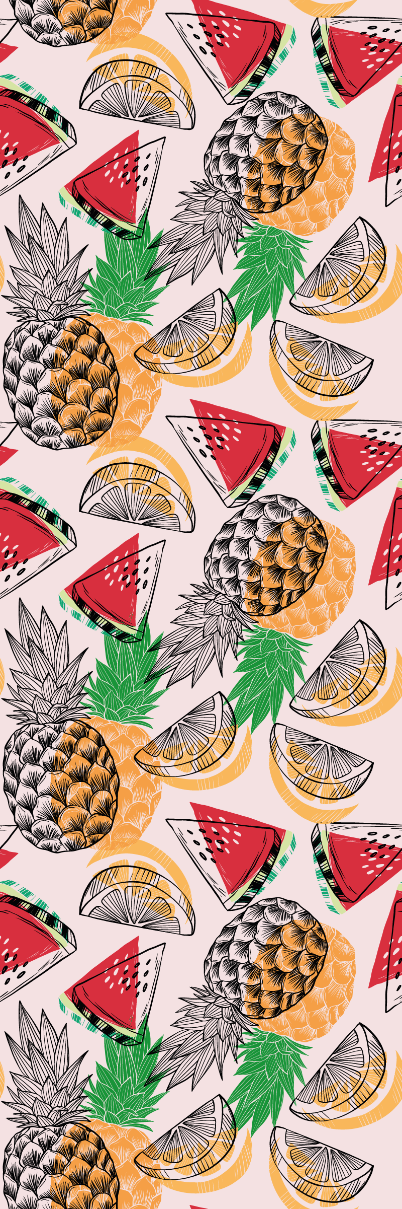 Moderne Tapete Sommerdruck Ananas Tenstickers