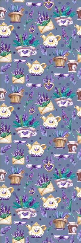 Lavender watercolour coffee Kitchen Vinyl Wallpaper - TenStickers