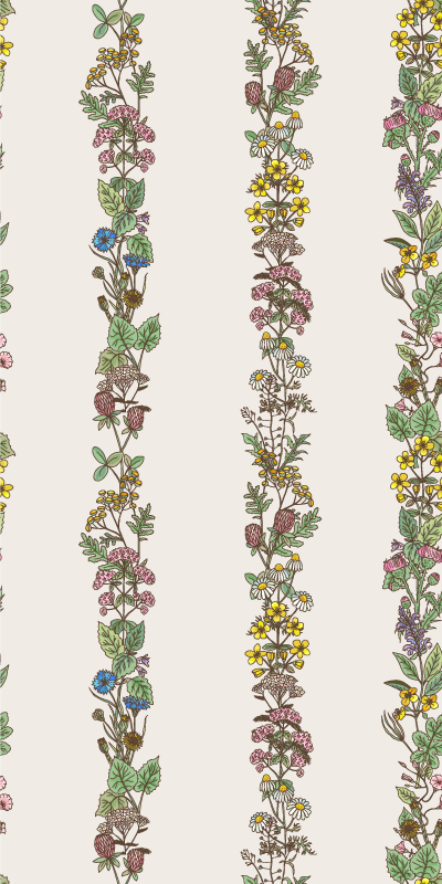 Various beautiful flowers Toilet Wallpaper - TenStickers