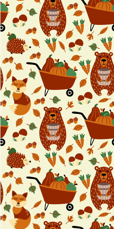 Thanksgiving cartoon wildlife Cool animal wallpaper - TenStickers
