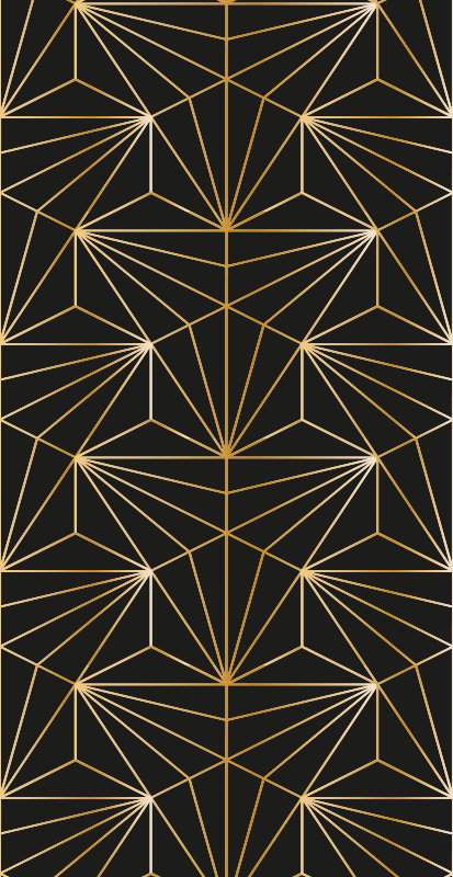 幾何学的な金色のパターンの三角形の壁紙 Tenstickers