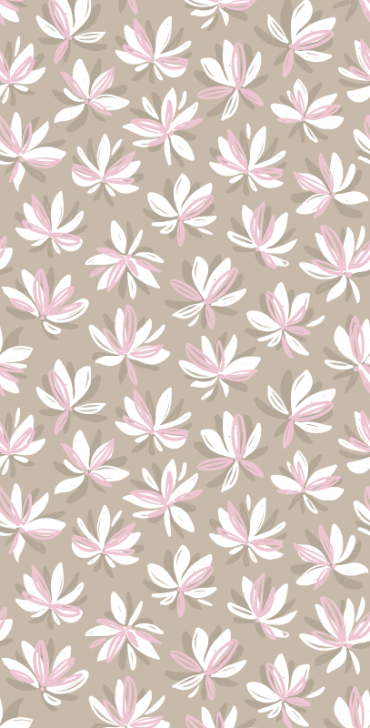 ピンクと茶色の小麦粉の花の壁紙 Tenstickers
