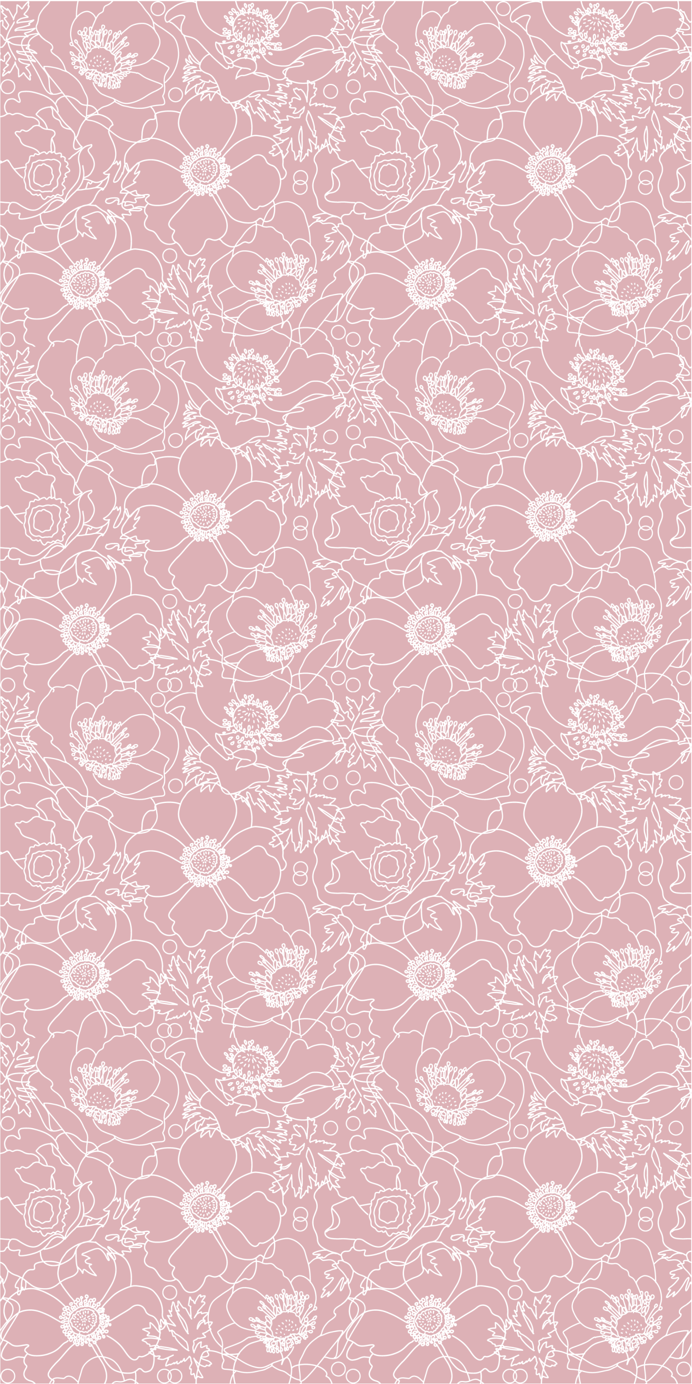 Pink elegant floral pattern floral wallpaper - TenStickers