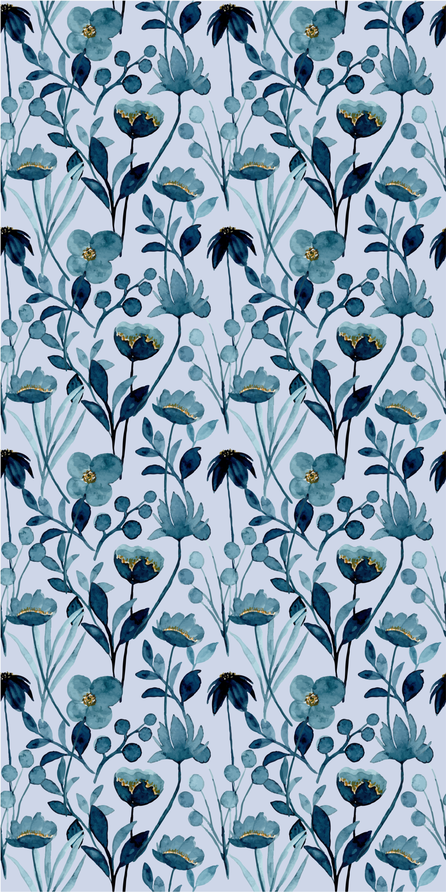 Royal Blue Floral Fabric Wallpaper and Home Decor  Spoonflower