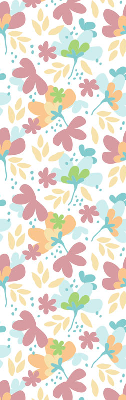 かわいいカラフルな花のデザインの花の壁紙 Tenstickers