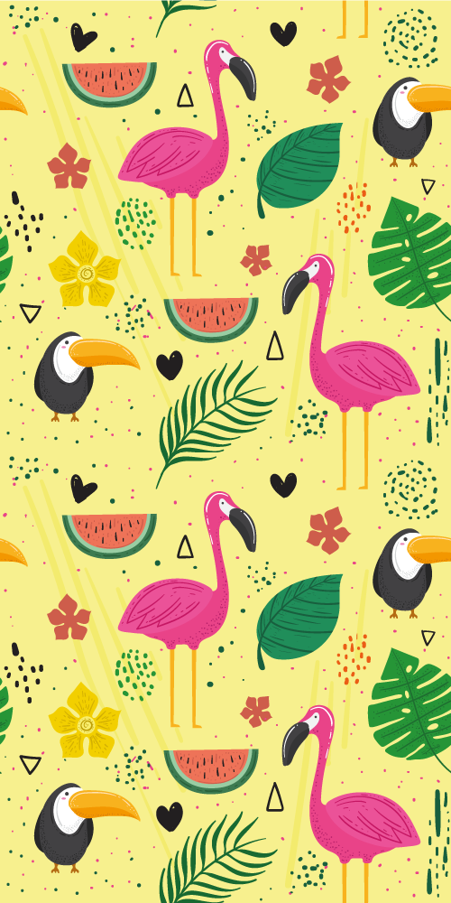 Cute animals with plants cool animal wallpaper - TenStickers