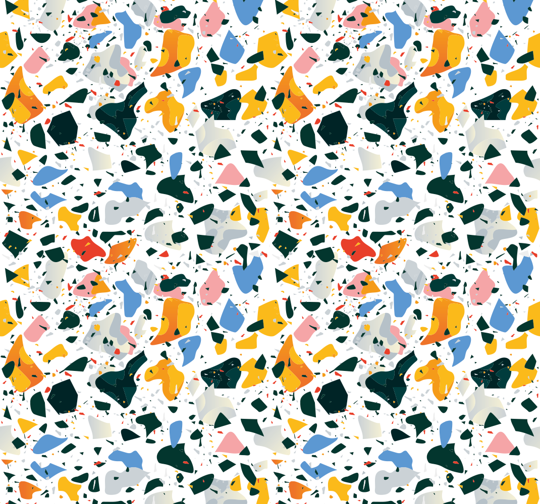 Farverig terrazzo tekstur tapet - TenStickers