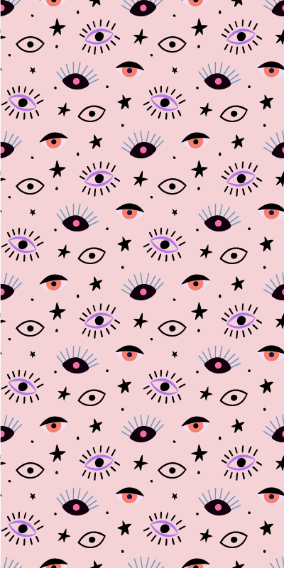 Eyes in a vintage style retro wallpaper - TenStickers