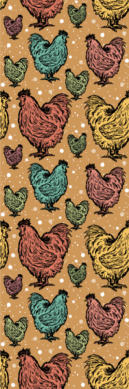 Chickens by Galerie - Brown / Multi - Wallpaper : Wallpaper Direct