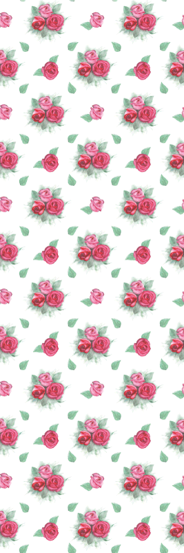 ピンクと赤のバラのパターンの花の壁紙 Tenstickers