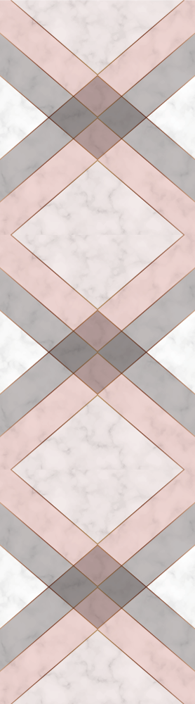 ピンクとグレーの大理石の幾何学的な三角形の壁紙 Tenstickers