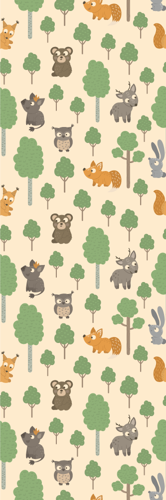 面白いかわいい動物や木の自然の壁紙 Tenstickers