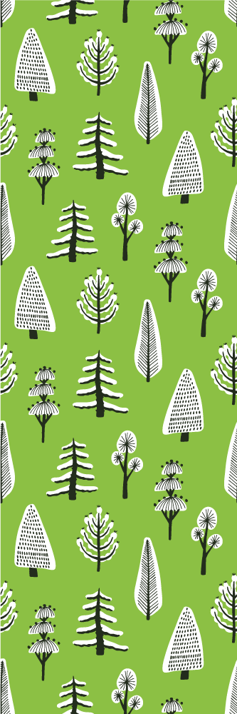 別の緑の木々の自然の壁紙 Tenstickers